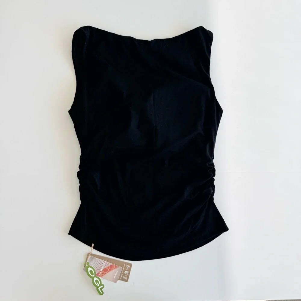 OGL Stretch Cotton Boatneck Brami Tank, Black | Large NWT - Picture 5 of 7